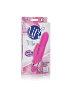 Вибромассажер с клиторальной стимуляцией Turn it Up! 7-Function Silicone Massager - 20,3 см.
