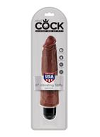 Коричневый вибратор-реалистик 8" Vibrating Stiffy - 24,8 см.