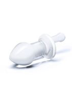 Прозрачный стеклянный анальный плаг с ручкой Glass Juicer (12,7 см)