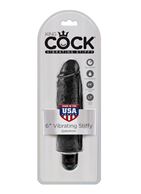 Чёрный вибратор-реалистик 6 Vibrating Stiffy - 17,8 см.