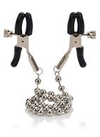 Цепь с зажимами для сосков SILVER BEADED NIPPLE CLAMPS