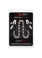 Зажимы на соски с серебристой цепочкой и кристаллами Crystal Chain Nipple Clamps