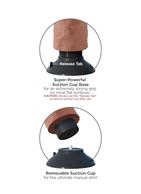 Кофейный вибромассажер 10" Vibrating Cock with Balls (25,4 см)