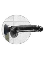 Чёрный вибратор со съемной присоской 9" Vibrating Cock with Balls (22,9 см)