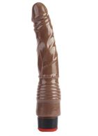 Коричневый вибратор реалистик 8.8 Vibrating Dildo (21,5 см)