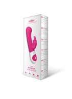 Розовый стимулятор G-точки с клиторальным отростком The G-spot Rabbit - 22 см.