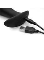 Черный стимулятор простаты с вибрацией и пультом Silicone Prostate Vibrator with Remote Control (12 см)