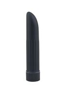 Чёрный классический вибратор AQUA SILK LADYFINGER BLACK - 12 см.