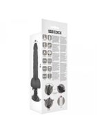 Черный вибратор Basecock Realistic Vibrator Remote Control на мощной присоске (21 см)