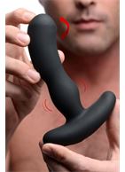 Черный массажер простаты Pro-Digger 7X Silicone Stimulating Beaded P-Spot Vibe
