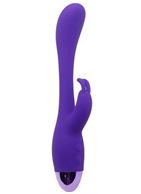 Фиолетовый вибратор INDULGENCE Elated Rabbit (23 см)