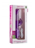 Фиолетовый перезаряжаемый вибратор Rechargeable Dolphin с дельфинчиком - 22 см.