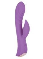 Фиолетовый вибромассажер-кролик 5" Silicone Ripple Passion (19,1 см)