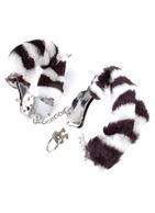 Металлические наручники Furry Love Cuffs с мехом - зебра