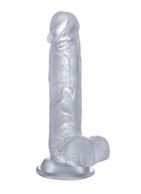 Прозрачный фаллоимитатор Realistic Cock 8 With Scrotum - 20 см.