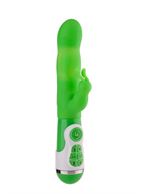 Зеленый вибратор INSTYLE DUO VIBRATOR 5.5INCH с клиторальным стимулятором (14 см)