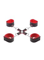 Чёрно-красный двусторонний комплект для бандажа Reversible Hogtie