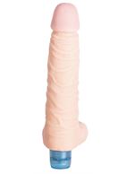 Телесный вибратор Vibro Realistic Cock Dildo с мошонкой (18 см)