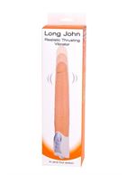 Вибратор-пульсатор Long John Realistic Thrusting Vibrator с функцией толкания (20 см)
