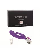 Фиолетовый вибратор EMBRACE BUNNY WAND PURPLE - 12,75 см.