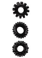 Набор из 3 черных эрекционных колец SET OF 3 COCKRINGS