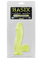 Светящийся в темноте фаллоимитатор с присоской Basix Rubber Works 6.5 Dong with Suction Cup - 17,8 см.
