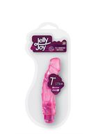 Розовый гелевый вибромассажёр JELLY JOY - 7" 10 RHYTHMS (17,5 см)