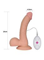 Телесный вибратор Ultra Soft Dude 8.8 с пультом управления (20 см)
