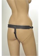 Кожаные трусики с плугом Kanikule Leather Strap-on Harness Anatomic Thong