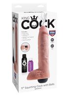 Телесный фаллоимитатор с функцией семяизвержения 11 Squirting Cock with Balls - 27,9 см.