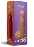 Телесный фаллоимитатор Mad Lipstick с мошонкой и подошвой-присоской (17 см)