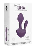 Фиолетовый анально-вагинальный вибратор Sofia (13 см)