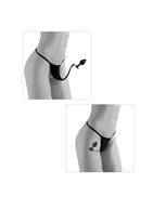 Черные трусики Crotchless Secret Gem XL-XXL с анальной пробкой