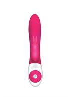 Розовый вибратор с клиторальным зайчиком The Classic Rabbit - 22 см.