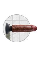 Коричневый вибратор 6 Vibrating Cock - 17,8 см.