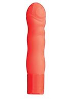 Оранжевый мини-вибромассажёр NEON BLISS VIBRATOR - 9 см.