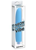 Неоново-голубой вибратор Neon Luv Touch Vibe (17 см)
