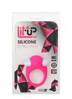 Розовое эрекционное кольцо LIT-UP SILICONE STIMU RING 6