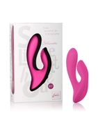 Розовый перезаряжаемый вибратор со стимуляцией клитора Silhouette S17