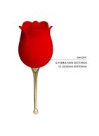 Красный клиторальный вибромассажёр Rose Lover