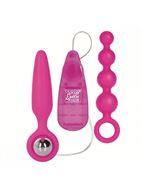 Набор розовых анальных стимуляторов с вибрацией Booty Vibro Kits