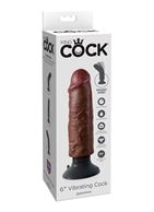 Коричневый вибратор 6 Vibrating Cock - 17,8 см.