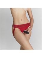Красные трусики для фиксации насадок Strap-on-me Harness Lingerie Unique