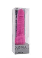 Розовый вибратор с лепестками у основания PURRFECT SILICONE CLASSIC 7INCH PINK - 18 см.