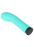 Бирюзовый мини-вибратор Power Vibe Curvy с загнутой головкой (12 см)
