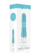 Бирюзовый вибратор Leila с рёбрышками посередине - 15 см.