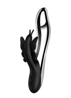 Черный вибратор с подсветкой NAGHI NO.37 RECHARGEABLE LIGHT-UP VIBE (24 см)