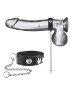 Утяжка на пенис с поводком Snap Cock Ring With 12 Leash