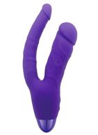 Фиолетовый двойной вибратор INDULGENCE Rechargeable Insatiable Desire (21 см)