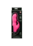 Розовый вибратор PURRFECT SILICONE DELUXE DUOVIBE с клиторальным стимулятором (17,5 см)